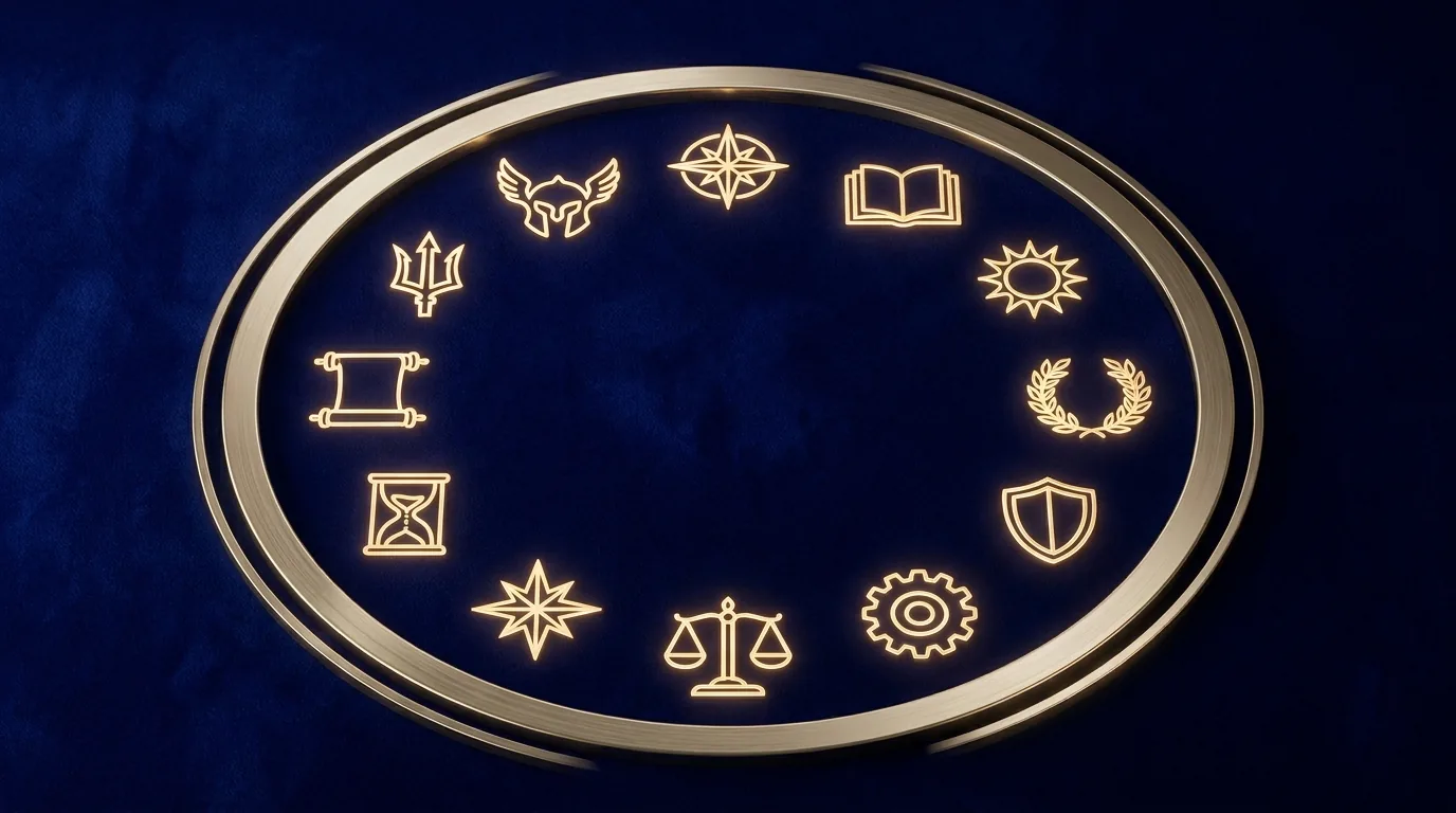 Twelve rotating Day Officers each govern what a day favours and forbids.