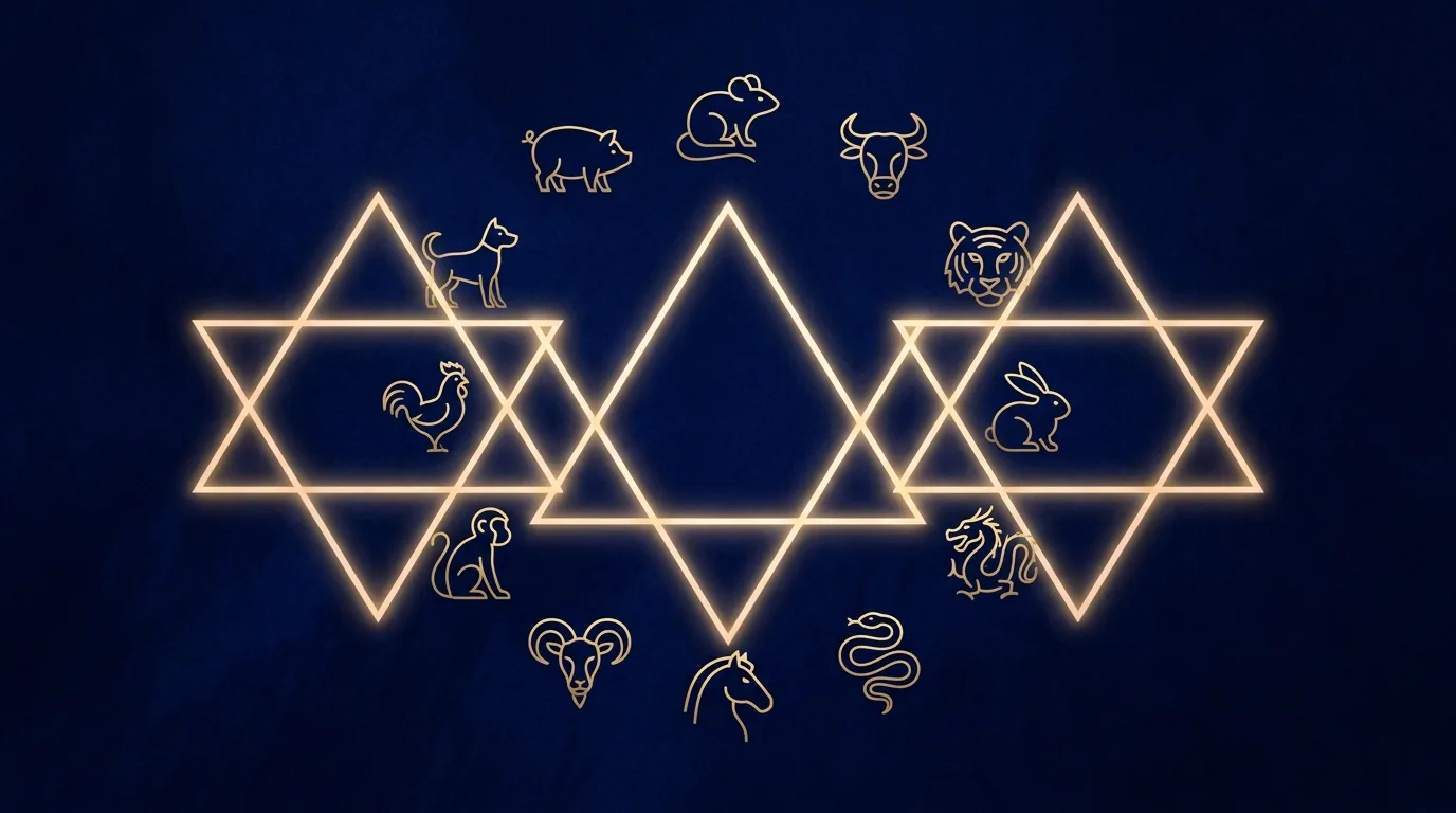 The four compatibility trines: signs four apart form the strongest natural allies.